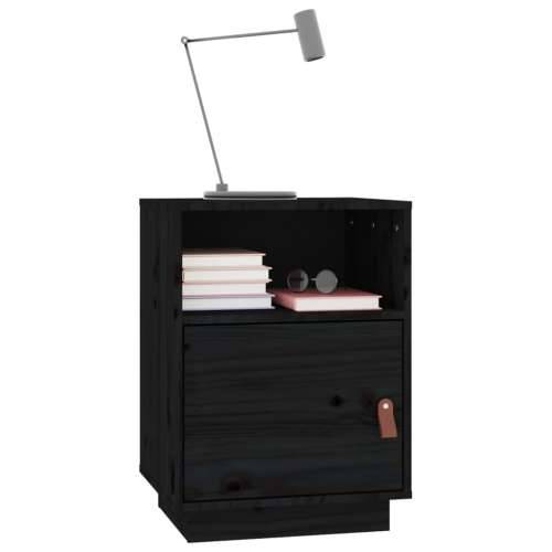 Noćni ormarići 2 kom crni 40 x 34 x 55 cm od masivne borovine - Crna 2 Cijena