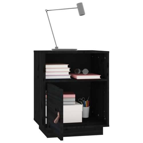 Noćni ormarići 2 kom crni 40 x 34 x 55 cm od masivne borovine - Crna 2 Cijena