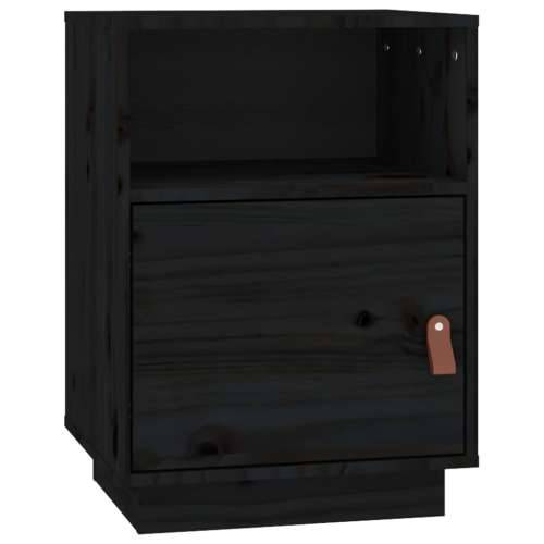 Noćni ormarići 2 kom crni 40 x 34 x 55 cm od masivne borovine - Crna 2 Cijena