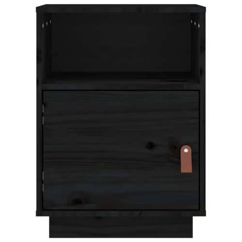 Noćni ormarići 2 kom crni 40 x 34 x 55 cm od masivne borovine - Crna 2 Cijena