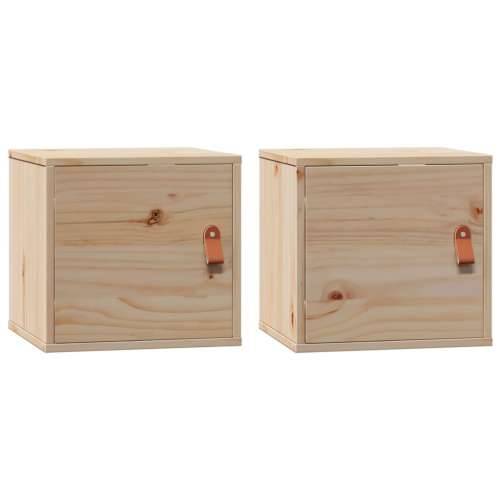 Zidni ormarići 2 kom 31,5 x 30 x 30 cm od masivne borovine - Prirodna 2 1 Cijena