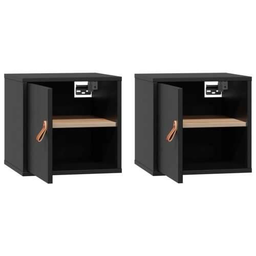 Zidni ormarići 2 kom crni 31,5 x 30 x 30 cm od masivne borovine - Crna 2 1 Cijena