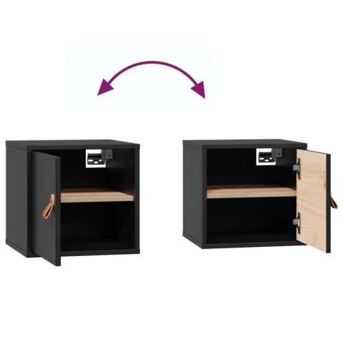 Zidni ormarići 2 kom crni 31,5 x 30 x 30 cm od masivne borovine - Crna 2 1 Cijena