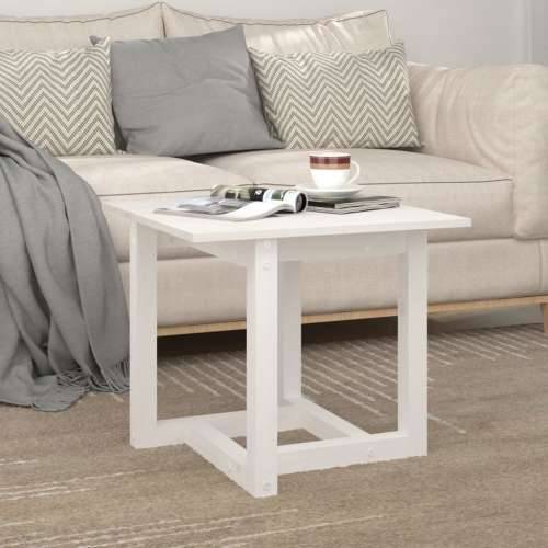 Stolić za kavu bijeli 50 x 50 x 45 cm od masivne borovine - Bijela 50 x 50 x 45 cm 1 Cijena