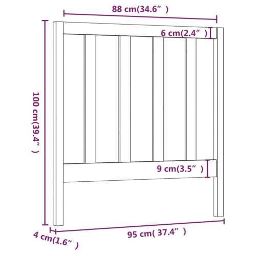 Uzglavlje za krevet crno 95 x 4 x 100 cm od masivne borovine - Crna 95 x 100 cm 1 Cijena