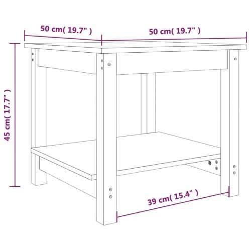 Stolić za kavu crni 50 x 50 x 45 cm od masivne borovine - Crna 50 x 50 x 45 cm 1 Cijena