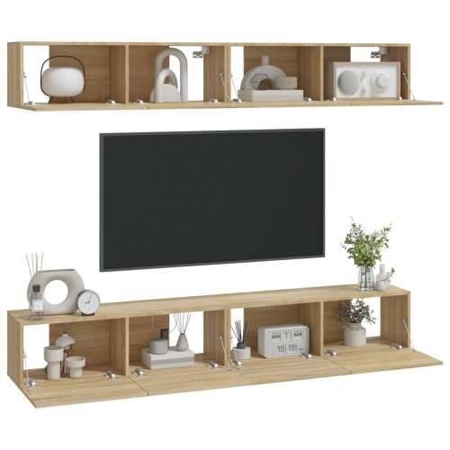 Zidni TV ormarići 4 kom hrasta sonome 100 x 30 x 30 cm drveni - sonoma hrast 4 100 cm Cijena