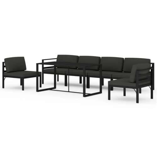 7-dijelna vrtna garnitura s jastucima aluminijska antracit - 2x kutna + 4x srednja + stol 1 Cijena