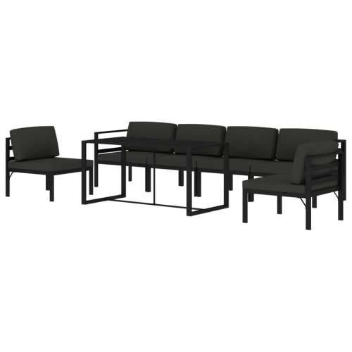 7-dijelna vrtna garnitura s jastucima aluminijska antracit - 2x kutna + 4x srednja + stol 1 Cijena