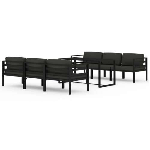 7-dijelna vrtna garnitura s jastucima aluminijska antracit - 4x kutna + 2x srednja + stol 1 Cijena