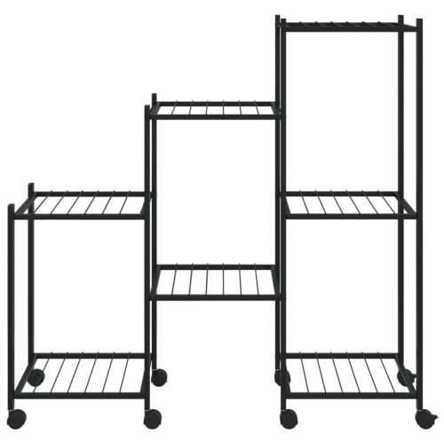 Stalak za cvijeće s kotačima 83 x 25 x 83,5 cm crni željezni - 1 S kotačem Cijena