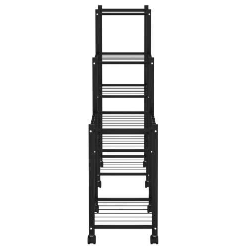 Stalak za cvijeće s kotačima 83 x 25 x 83,5 cm crni željezni - 1 S kotačem Cijena
