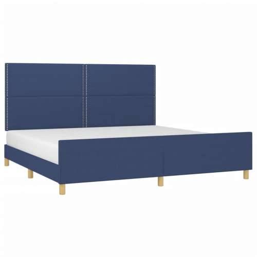 Okvir za krevet bez madraca plavi 200x200 cm od tkanine - Plava 200 x 200 cm Obično s čavlima Cijena