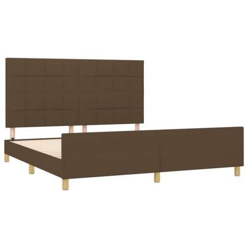 Okvir za krevet bez madraca tamnosmeđi 160x200 cm od tkanine - Tamno smeđa 160 x 200 cm Blok s kvadratima Cijena