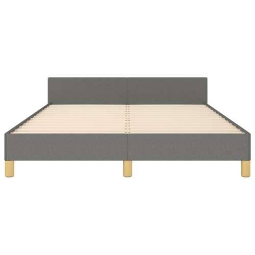 Okvir za krevet bez madraca tamnosivi 140 x 190 cm od tkanine - Tamno siva 140 x 190 cm vodoravne pruge Cijena