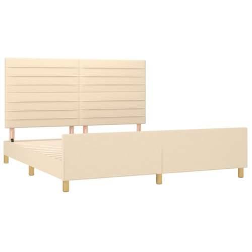 Okvir za krevet bez madraca krem 160x200 cm od tkanine - Krema 160 x 200 cm vodoravne pruge Cijena