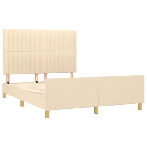 Okvir za krevet bez madraca tamnosivi 140 x 200 cm od tkanine - Krema 140 x 200 cm Okomite pruge Cijena