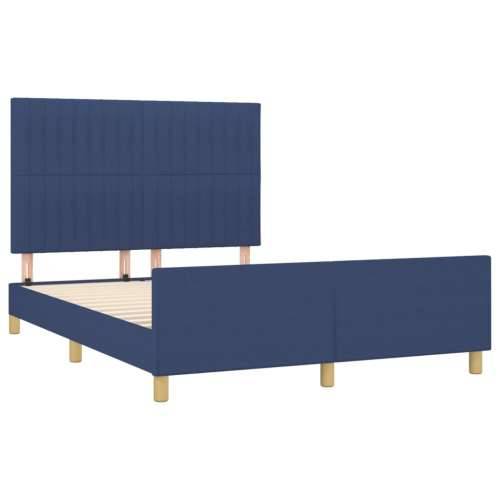 Okvir za krevet bez madraca plavi 140 x 200 cm od tkanine - Plava 140 x 200 cm Okomite pruge Cijena