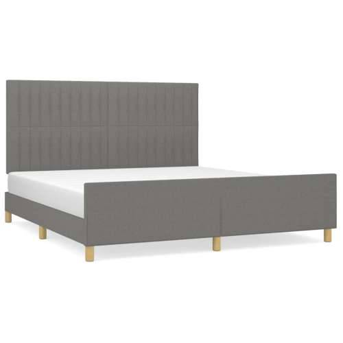 Okvir za krevet bez madraca tamnosivi 160x200 cm od tkanine - Tamno siva 160 x 200 cm Okomite pruge Cijena