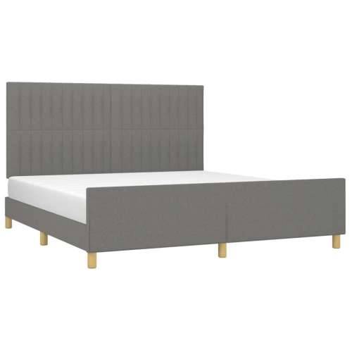 Okvir za krevet bez madraca tamnosivi 160x200 cm od tkanine - Tamno siva 160 x 200 cm Okomite pruge Cijena