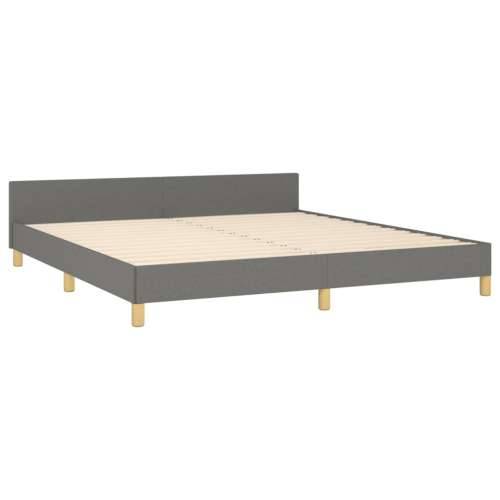 Okvir za krevet bez madraca tamnosivi 160x200 cm od tkanine - Tamno siva 160 x 200 cm Okomite pruge Cijena
