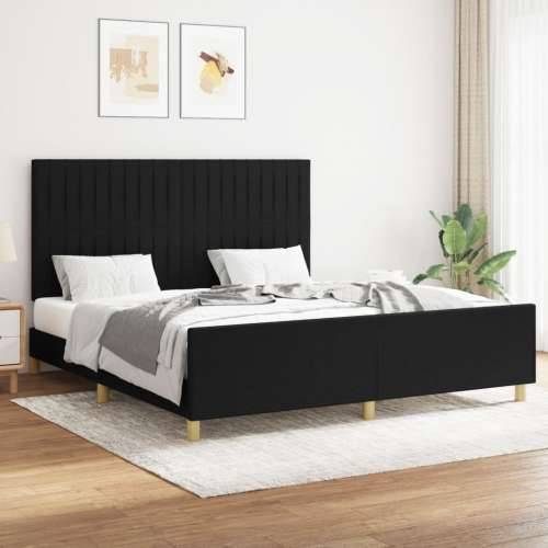 Okvir za krevet bez madraca crni 160x200 cm od tkanine - Crna 160 x 200 cm Okomite pruge Cijena