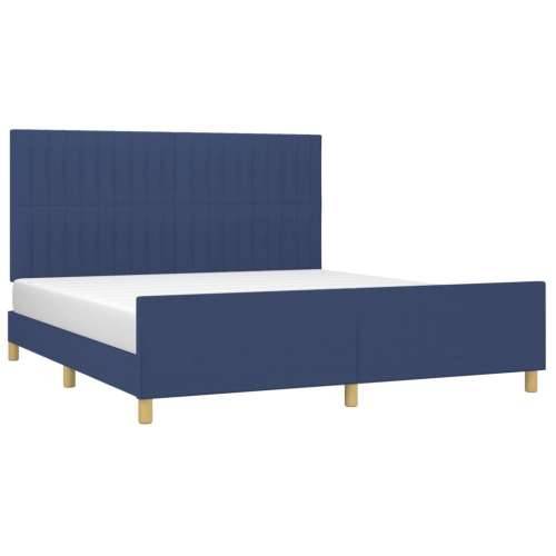 Okvir za krevet bez madraca plavi 160x200 cm od tkanine - Plava 160 x 200 cm Okomite pruge Cijena