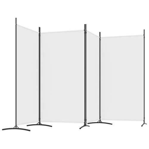 Sobna pregrada s 4 panela bijela 346 x 180 cm od tkanine Cijena