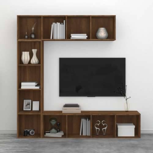 3-dijelni set ormarića za knjige/TV boja hrasta 180x30x180 cm Cijena