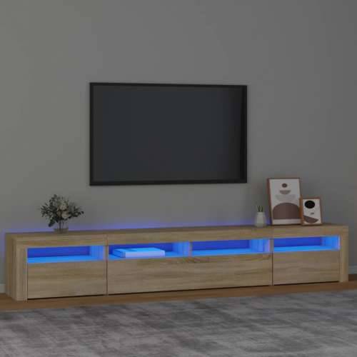 TV ormarić s LED svjetlima boja hrasta sonome 240x35x40 cm - sonoma hrast 1 240 cm Cijena