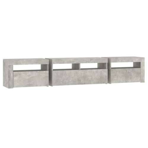 TV ormarić s LED svjetlima siva boja betona 210x35x40 cm - Beton siva 1 210 cm Cijena