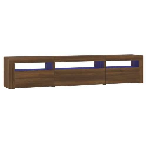 TV ormarić s LED svjetlima boja smeđeg hrasta 195x35x40 cm - Smeđi hrast 1 195 cm Cijena