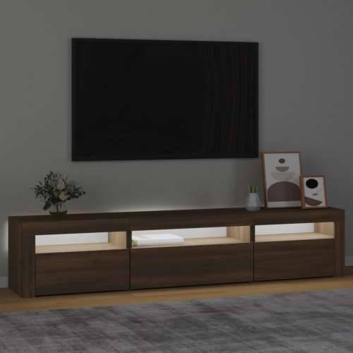 TV ormarić s LED svjetlima boja smeđeg hrasta 195x35x40 cm - Smeđi hrast 1 195 cm Cijena