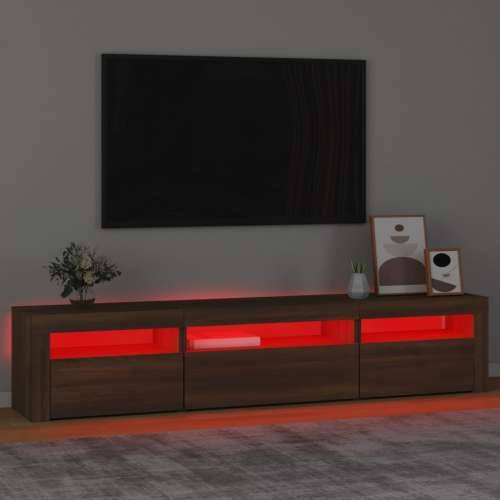TV ormarić s LED svjetlima boja smeđeg hrasta 195x35x40 cm - Smeđi hrast 1 195 cm Cijena