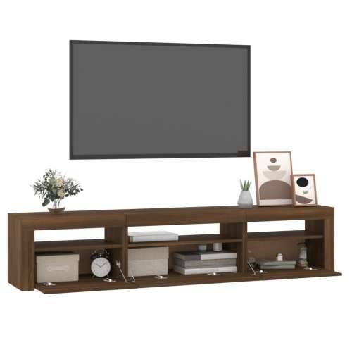 TV ormarić s LED svjetlima boja smeđeg hrasta 195x35x40 cm - Smeđi hrast 1 195 cm Cijena