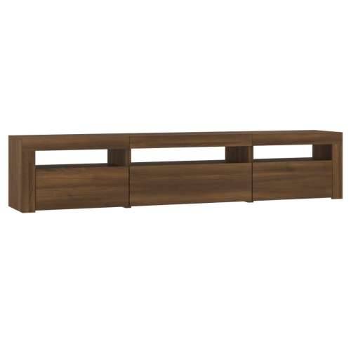 TV ormarić s LED svjetlima boja smeđeg hrasta 195x35x40 cm - Smeđi hrast 1 195 cm Cijena