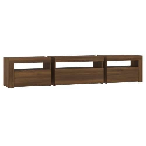 TV ormarić s LED svjetlima boja smeđeg hrasta 195x35x40 cm - Smeđi hrast 1 195 cm Cijena