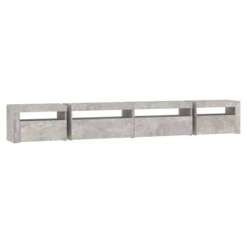 TV ormarić s LED svjetlima siva boja betona 270 x 35 x 40 cm - Beton siva 1 270 cm Cijena