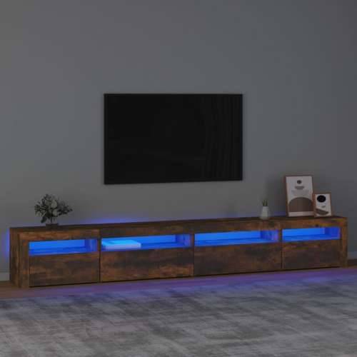 TV ormarić s LED svjetlima boja dimljenog hrasta 270x35x40 cm - Dimljeni hrast 1 270 cm Cijena