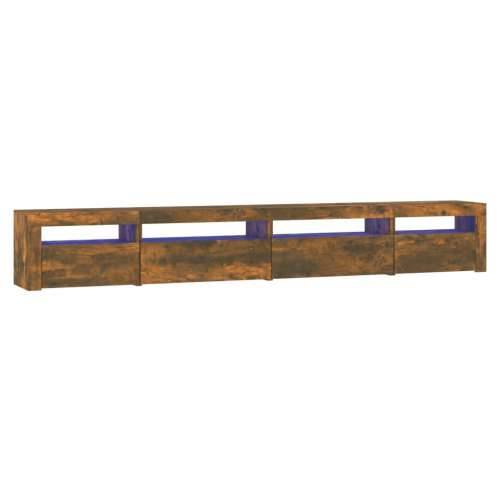 TV ormarić s LED svjetlima boja dimljenog hrasta 270x35x40 cm - Dimljeni hrast 1 270 cm Cijena