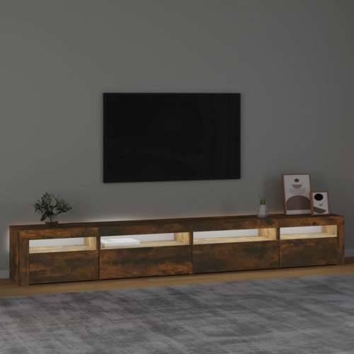 TV ormarić s LED svjetlima boja dimljenog hrasta 270x35x40 cm - Dimljeni hrast 1 270 cm Cijena
