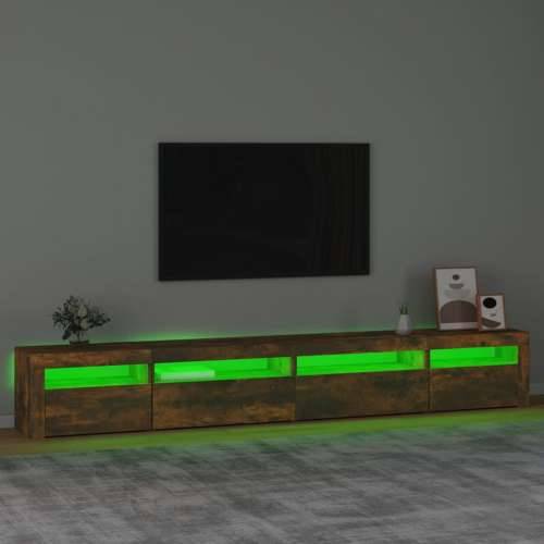 TV ormarić s LED svjetlima boja dimljenog hrasta 270x35x40 cm - Dimljeni hrast 1 270 cm Cijena