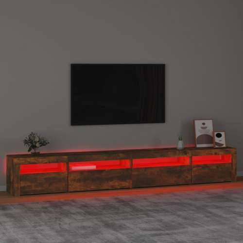 TV ormarić s LED svjetlima boja dimljenog hrasta 270x35x40 cm - Dimljeni hrast 1 270 cm Cijena