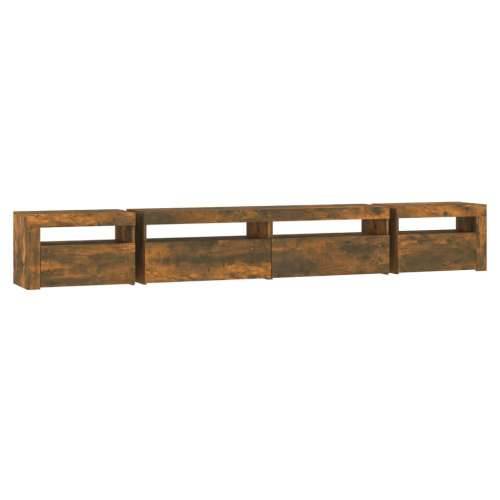 TV ormarić s LED svjetlima boja dimljenog hrasta 270x35x40 cm - Dimljeni hrast 1 270 cm Cijena