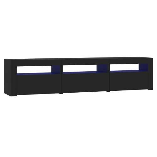 TV ormarić s LED svjetlima crni 180 x 35 x 40 cm - Crna 1 180 cm Cijena