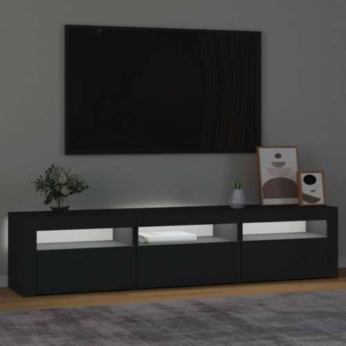 TV ormarić s LED svjetlima crni 180 x 35 x 40 cm - Crna 1 180 cm Cijena