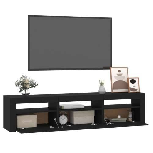 TV ormarić s LED svjetlima crni 180 x 35 x 40 cm - Crna 1 180 cm Cijena