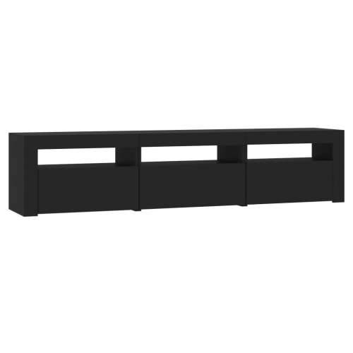 TV ormarić s LED svjetlima crni 180 x 35 x 40 cm - Crna 1 180 cm Cijena