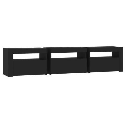 TV ormarić s LED svjetlima crni 180 x 35 x 40 cm - Crna 1 180 cm Cijena