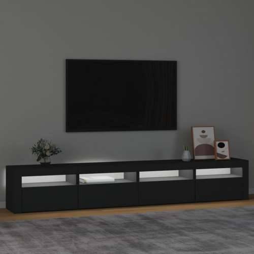 TV ormarić s LED svjetlima crni 240 x 35 x 40 cm - Crna 1 240 cm Cijena
